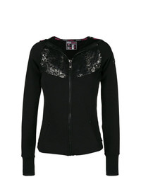 Plein Sport Lace Detail Zipped Fitted Hoodie