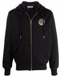 VERSACE JEANS COUTURE Logo Patch Zip Up Hoodie