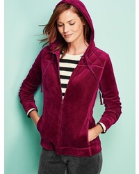 Talbots Luxe Velour Quilted Yoke Hoodie