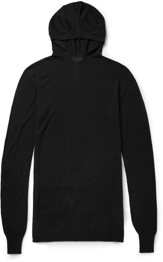 black wool hoodie