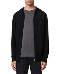 AllSaints Mode Slim Fit Merino Wool Zip Hoodie