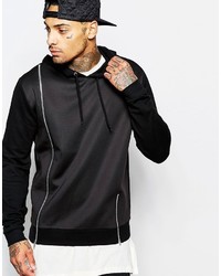 Asos Overhead Hoodie With Scuba Front And Zips