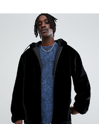 The New County Oversized Zip Up Hoodie Faux Fur