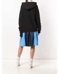 EACH X OTHER Pleated Zip Front Hoodie