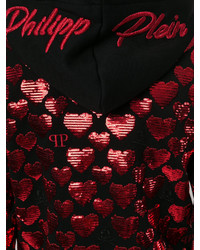 Philipp Plein Sequin Heart Zipped Hoodie