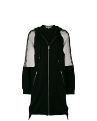 McQ Alexander McQueen Sheer Panel Longline Zip Front Jacket