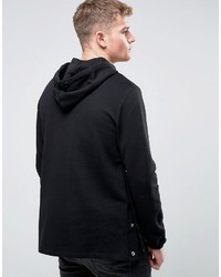 Asos Tall Hoodie With Side Poppers In Black