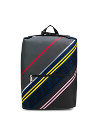 Black Horizontal Striped Backpack