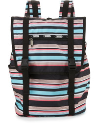 Le Sport Sac Lesportsac Journey Striped Flap Top Backpack Tennis Stripe