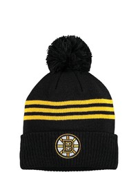 adidas Black Boston Bruins Locker Room Three Ed Knit Hat With Pom At Nordstrom