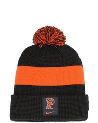 Nike Blackorange Princeton Tigers Sideline Team Cuffed Knit Hat With Pom At Nordstrom