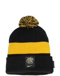 Nike Blackyellow Wichita State Shockers Sideline Team Cuffed Knit Hat With Pom At Nordstrom