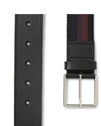 Paul Smith 35cm Leather Trimmed Striped Webbing Belt