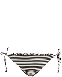 Topshop Stripe Frill Tie Side Bikini Bottoms