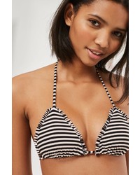 Topshop Stripe Frill Triangle Bikini Top
