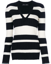 Proenza Schouler Striped V Neck Knitted Top