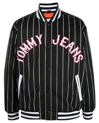 Tommy Jeans Logo Appliqu Striped Bomber Jacket