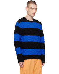 Dries Van Noten Black Blue Striped Sweater