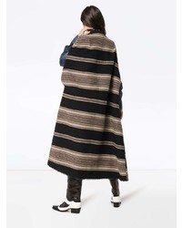 Isabel Marant Huan Striped Wool Poncho Coat