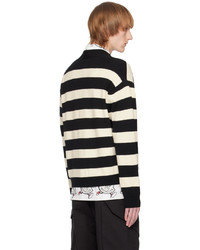 Moncler Black White Striped Cardigan