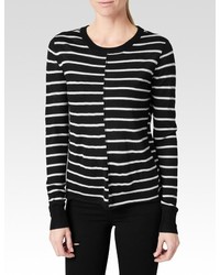 Paige Allie Stripe Sweater Black Heather Grey Stripe