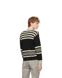 Maison Margiela Black And Beige Linen Sweater