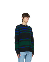 Acne Studios Black And Blue Wool Striped Sweater