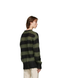 Golden Goose Black And Green Stripe Mohair Algar Sweater