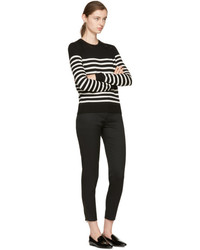 Saint Laurent Black And Ivory Striped Mariniere Sweater