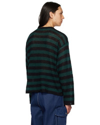 Sunnei Black Green Striped Sweater