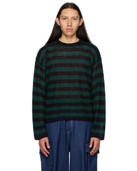 Sunnei Black Green Striped Sweater