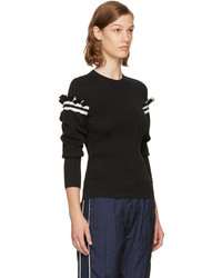 3.1 Phillip Lim Black Ruffle Sleeve Sweater