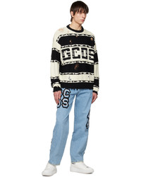 Gcds Black White Striped Sweater