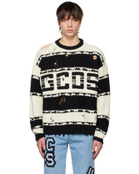 Gcds Black White Striped Sweater