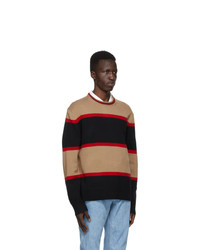 Burberry Black Wool Striped Sweater