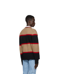 Burberry Black Wool Striped Sweater