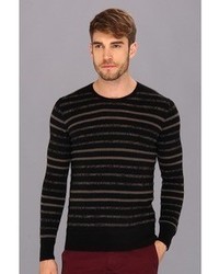 John Varvatos Brushed Ls Striped Sweater