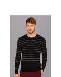 John Varvatos Brushed Ls Striped Sweater Sweater
