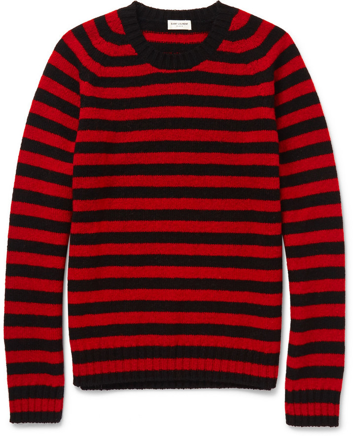 Saint Laurent Striped Wool Sweater, $590 | MR PORTER | Lookastic