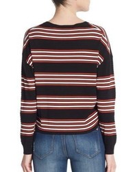Theory Desrina Perforated Stripe Sweater
