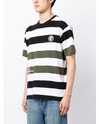 AAPE BY A BATHING APE Aape By A Bathing Ape Logo Print Striped T Shirt