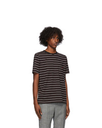 Saint Laurent Black And Red Striped T Shirt