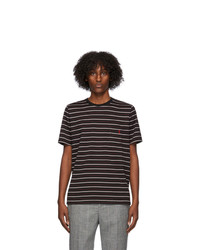Saint Laurent Black And Red Striped T Shirt