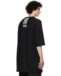 Y-3 Black Oversized Stripes T Shirt
