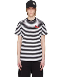 Moncler Black White Striped T Shirt