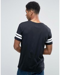 Esprit Crew Neck T Shirt With Arm Stripe Detail