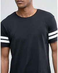 Esprit Crew Neck T Shirt With Arm Stripe Detail