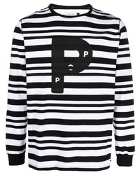 Pop Trading Company Logo Print Striped T Shirt