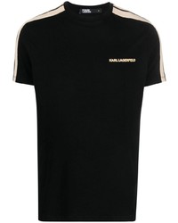 Karl Lagerfeld Logo Print Striped T Shirt