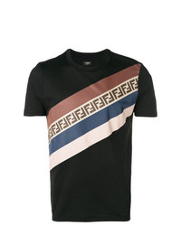 Fendi Logo Striped T Shirt